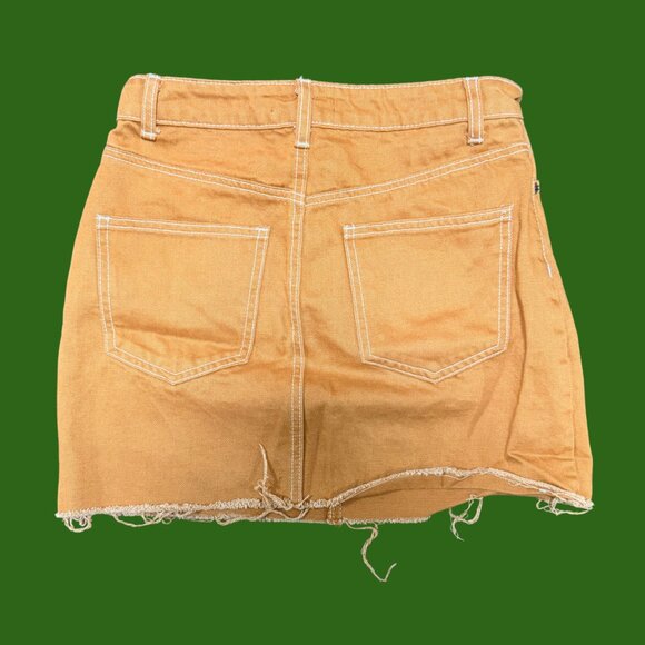 Forever 21 Raw Hem Tan Denim Mini Skirt (Size M) - Picture 4 of 9